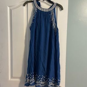 THML blue high neck floral dress